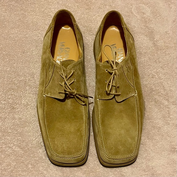 Gianni Versace Tan Suede Men's Oxfords Square Toe